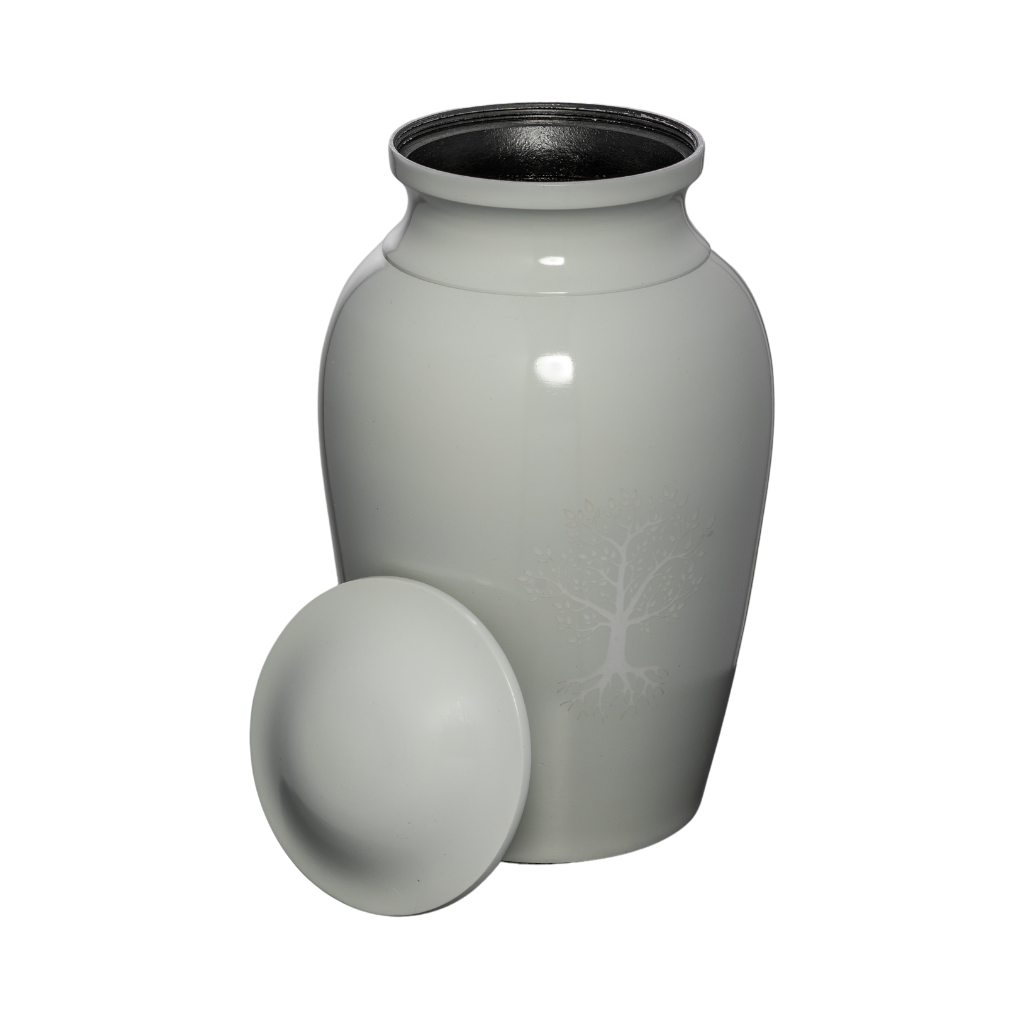 Tree White Aluminium Urn