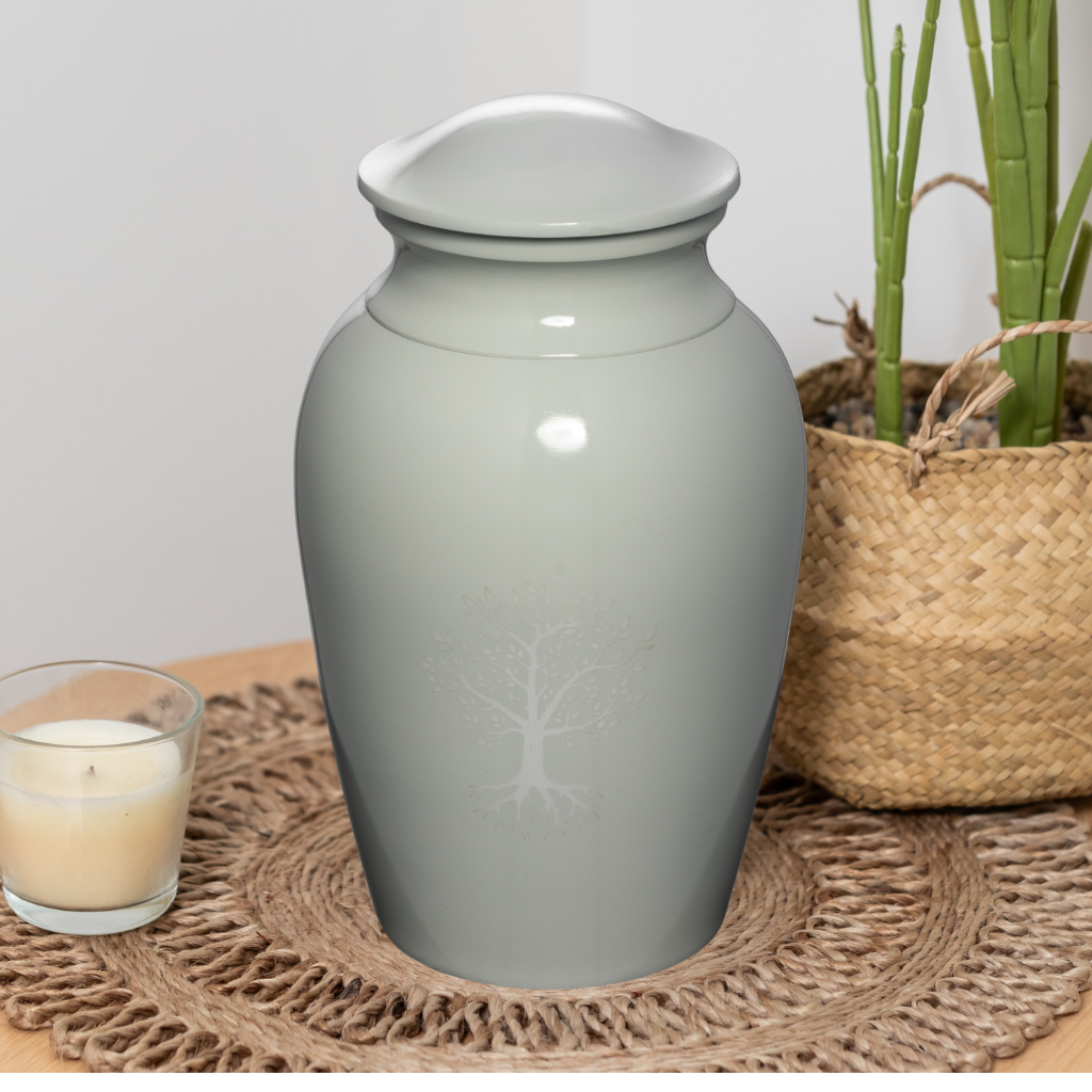 Tree White Aluminium Urn