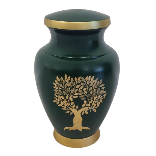 Bronze Tree Green Aluminium Urn