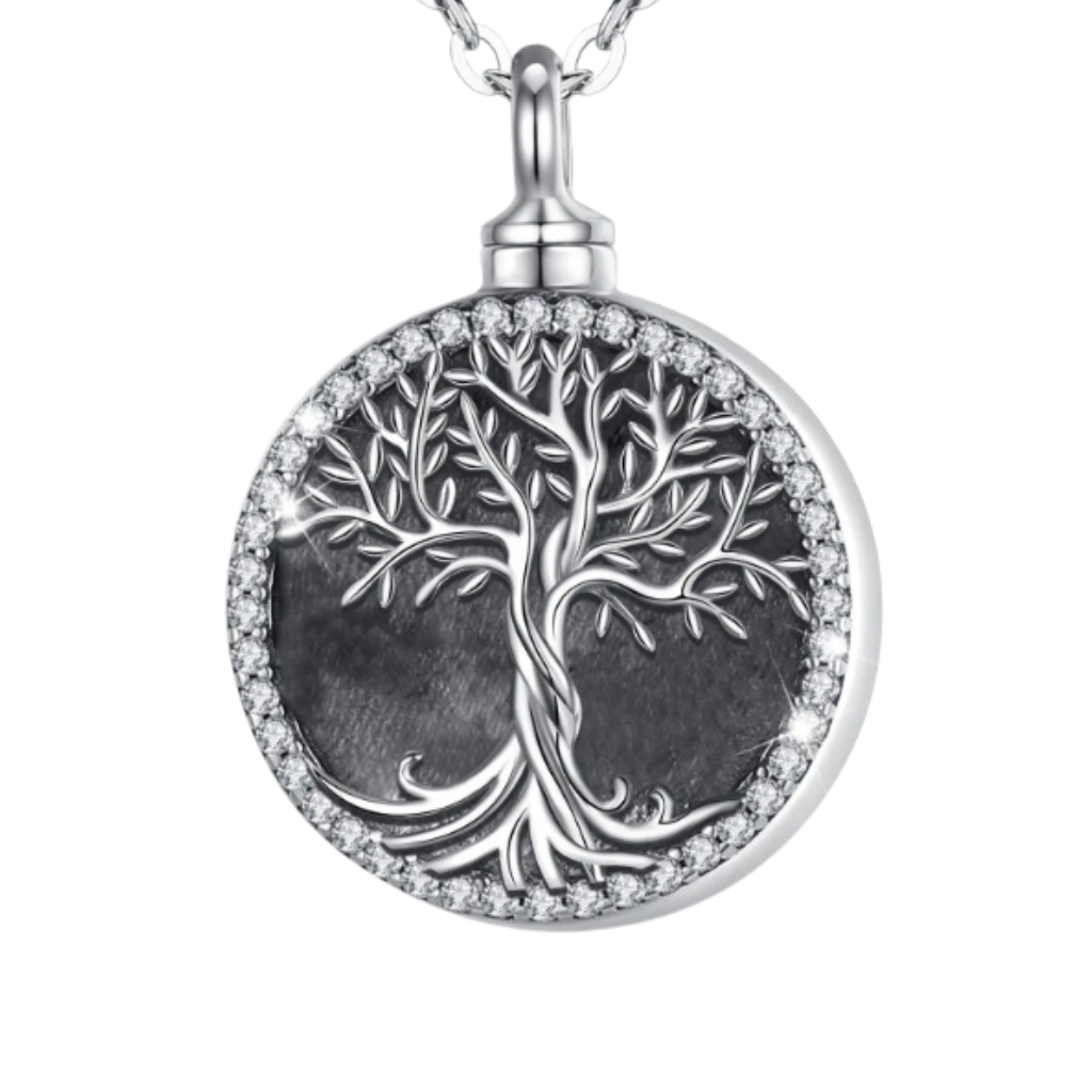Tree Cremation Necklace Sterling Silver