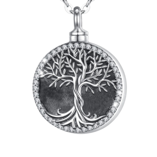 Tree Cremation Necklace Sterling Silver