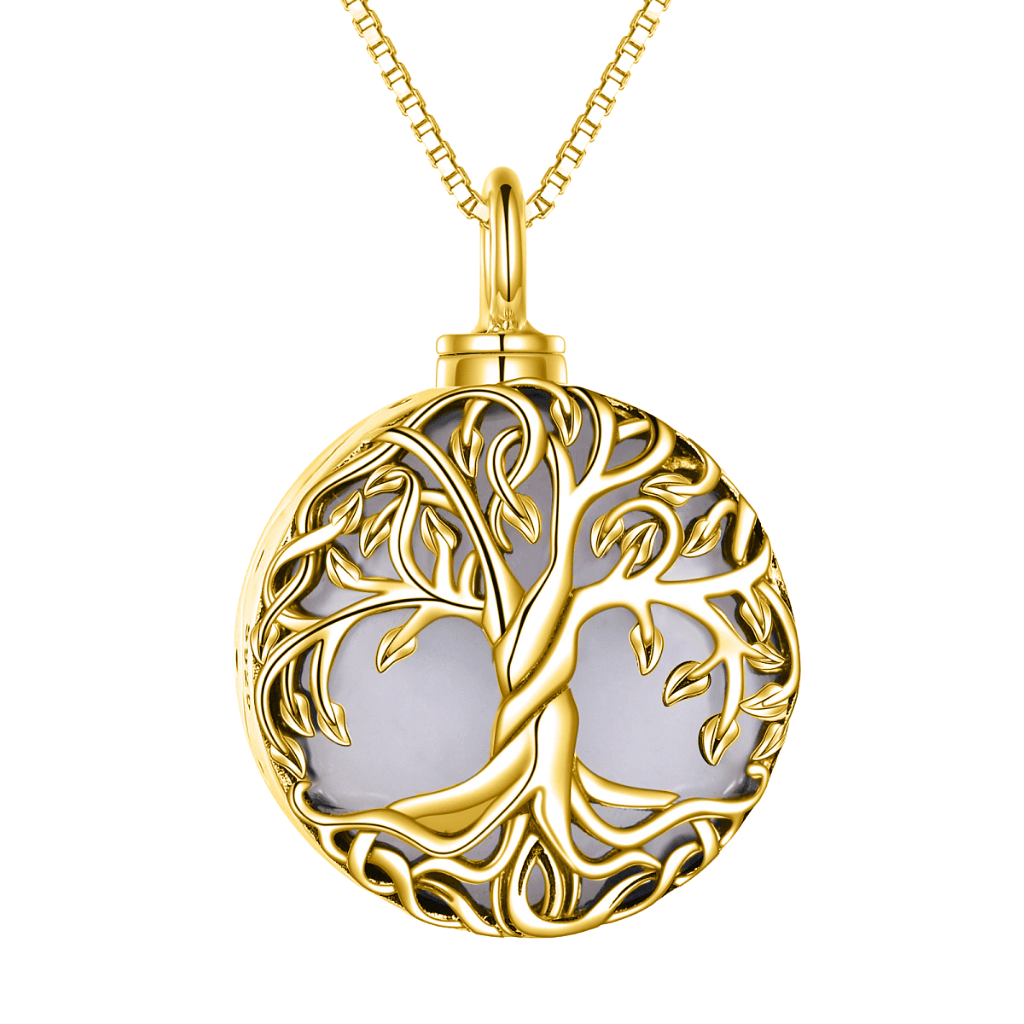 Tree Cremation Necklace Gold Vermeil