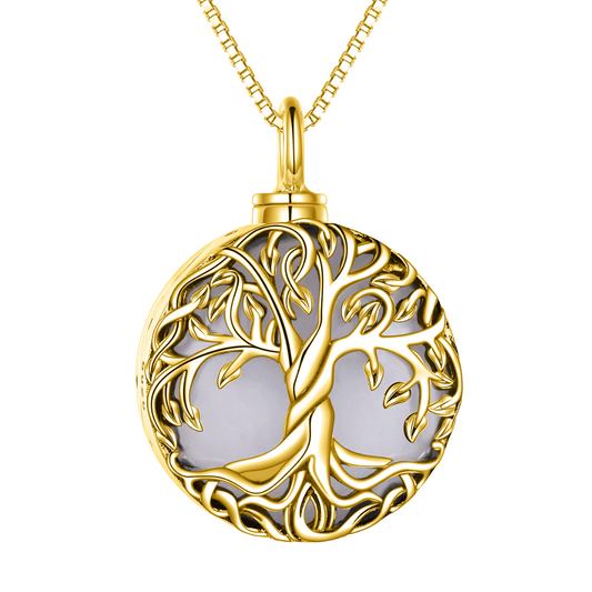 Tree Cremation Necklace Gold Vermeil