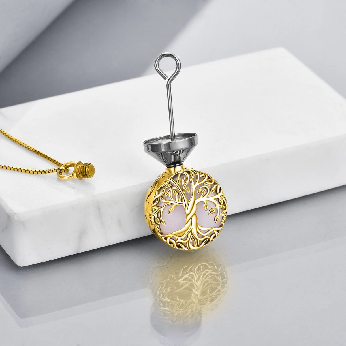 Tree Cremation Necklace Gold Vermeil