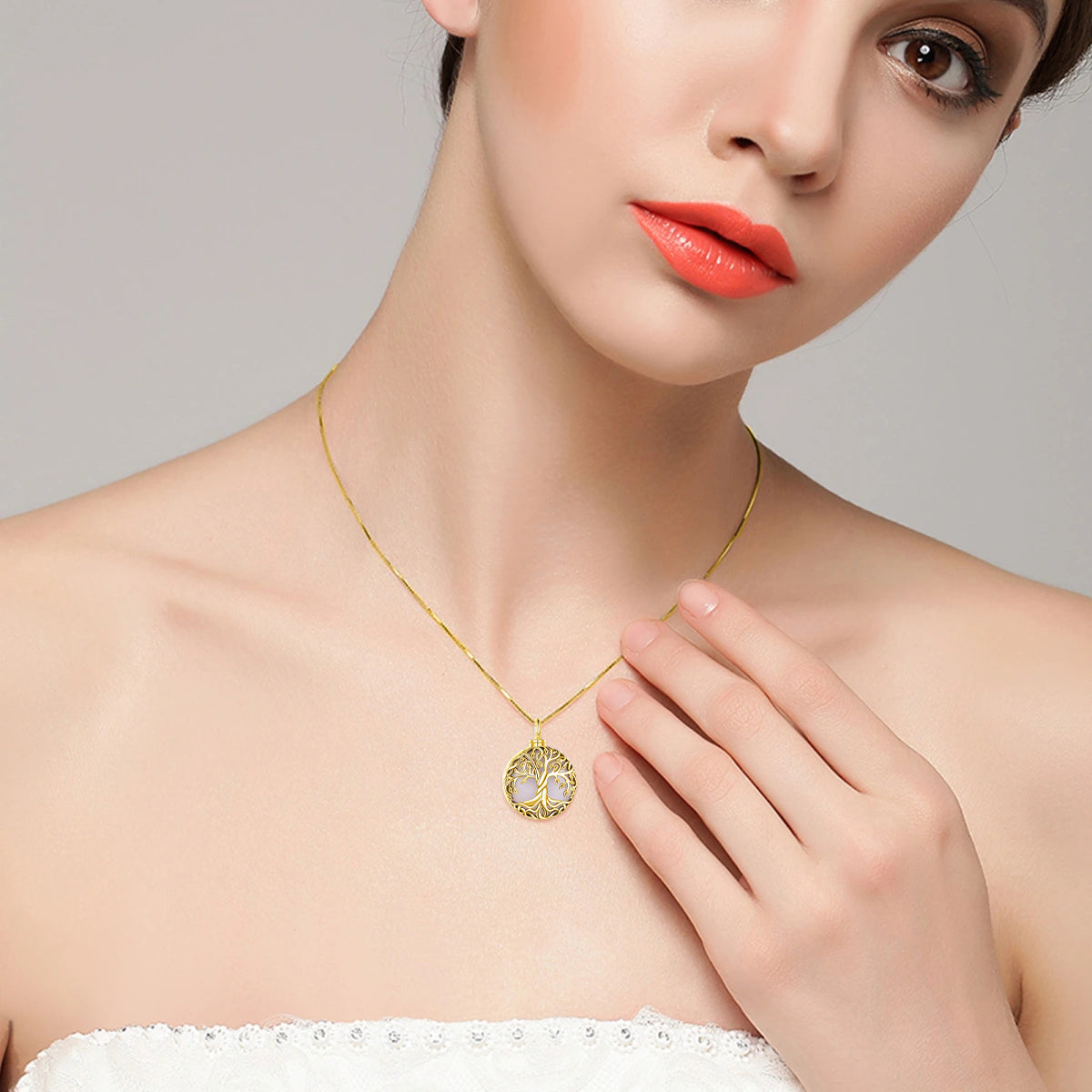 Tree Cremation Necklace Gold Vermeil