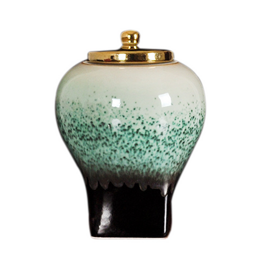 Turquoise Gradient Ceramic Urn