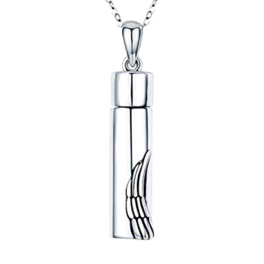 Angel Wing Cremation Necklace Sterling Silver