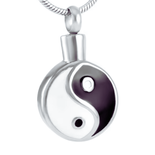 Yin Yang Cremation Necklace Stainless Steel