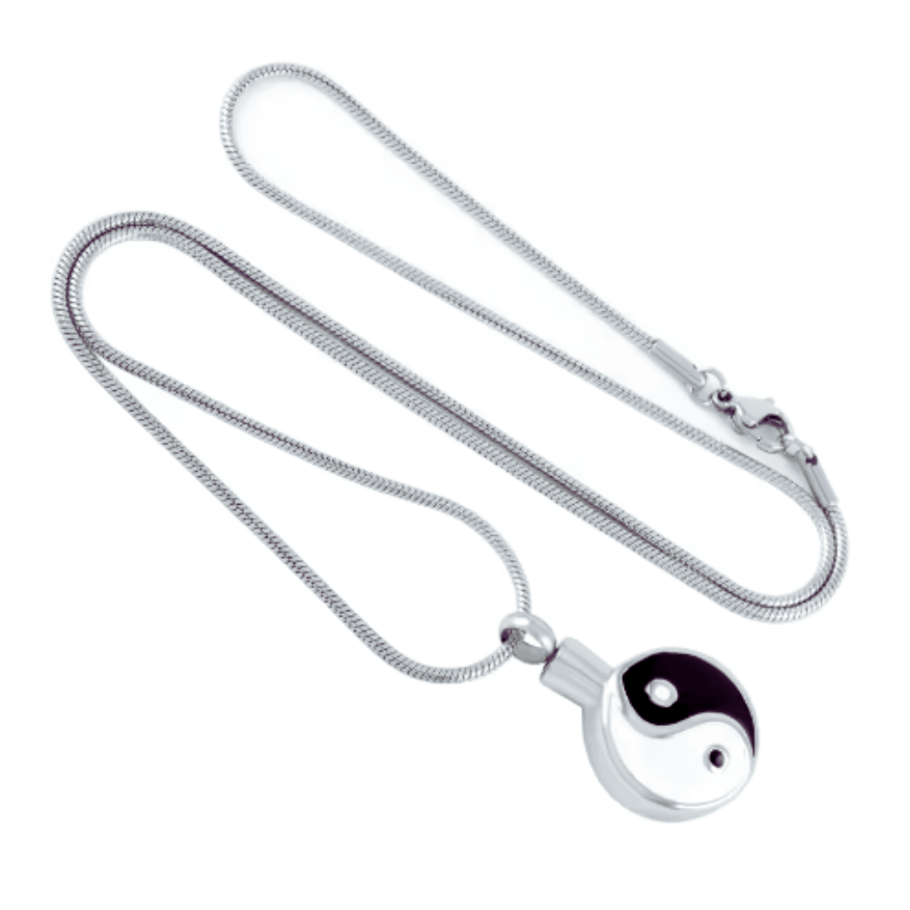 Yin Yang Cremation Necklace Stainless Steel